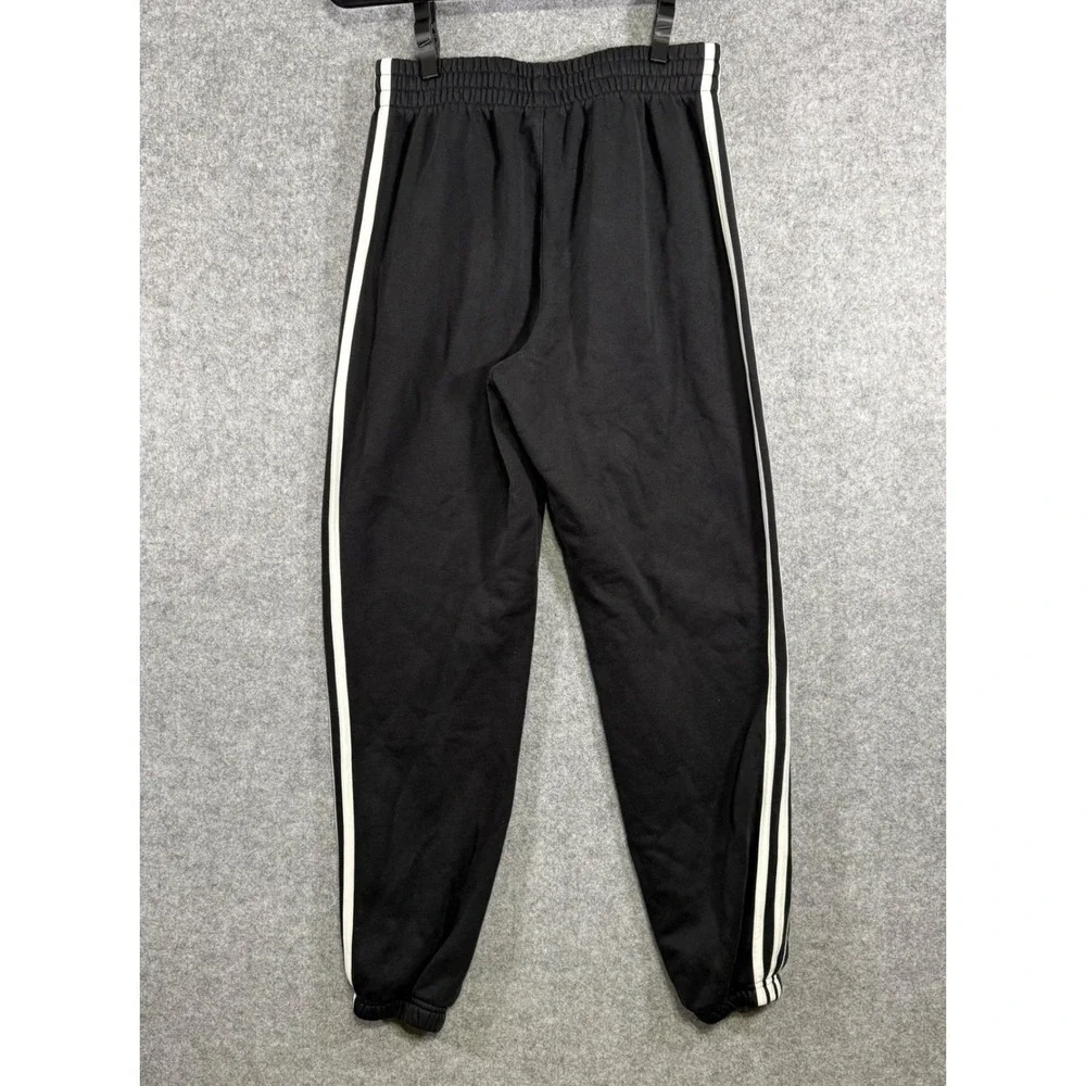 Adidas Jogger Pants Men Large Black 3-Stripe Fleece Regular Fit AK5926